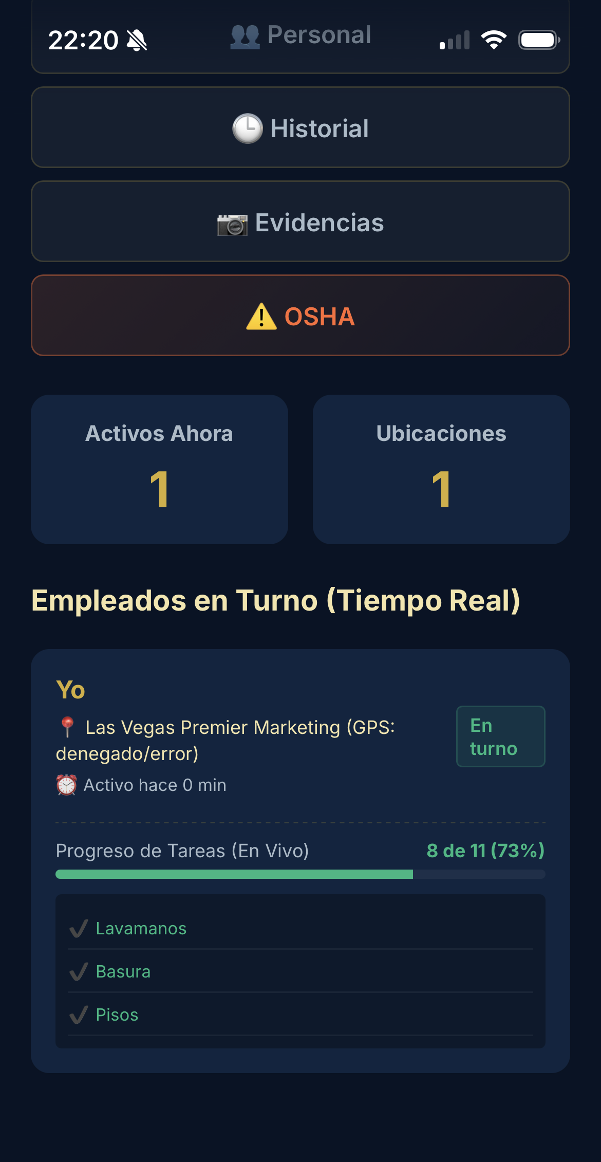 Live admin dashboard with real-time progress